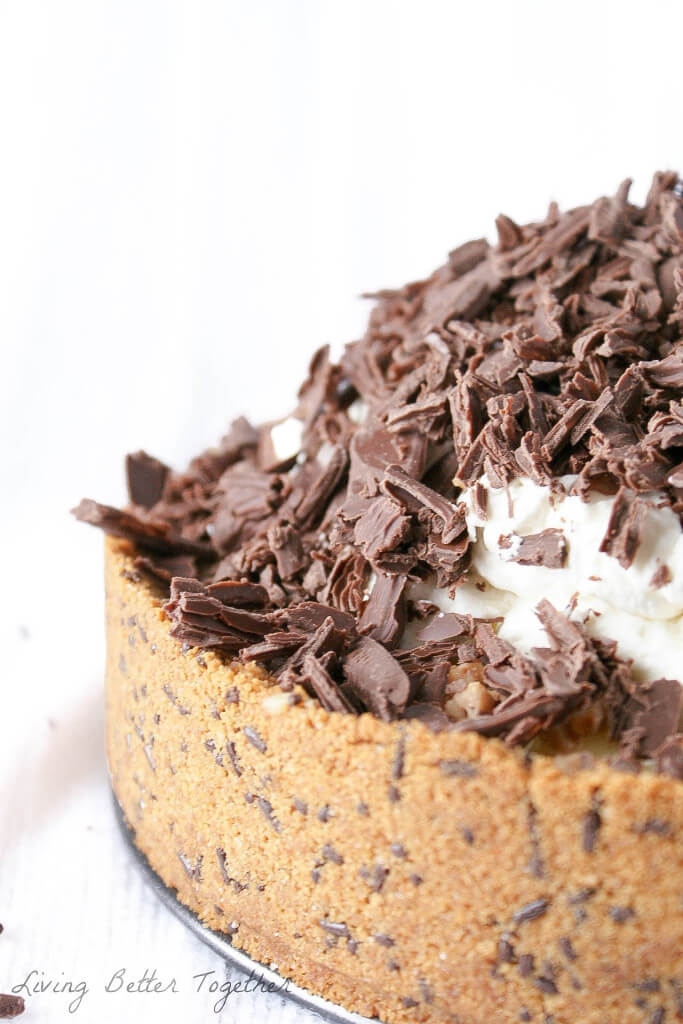 Banoffee Pie - A classic English dessert made with bananas, toffee, and chocolate topped with fresh whipped cream and served in a graham cracker crust!