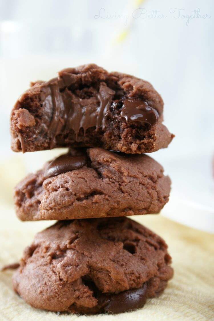 These Double Chocolate Chip Pudding Cookies have a slightly crisp outer shell and are chewy and gooey on the inside almost like a brownie. Pull the first batch out of the oven in 30 minutes!