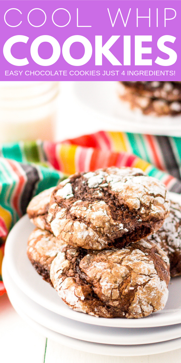 These Chocolate Cool Whip Cookies are a fun, easy, and quick dessert recipe made with just 4-ingredients! 