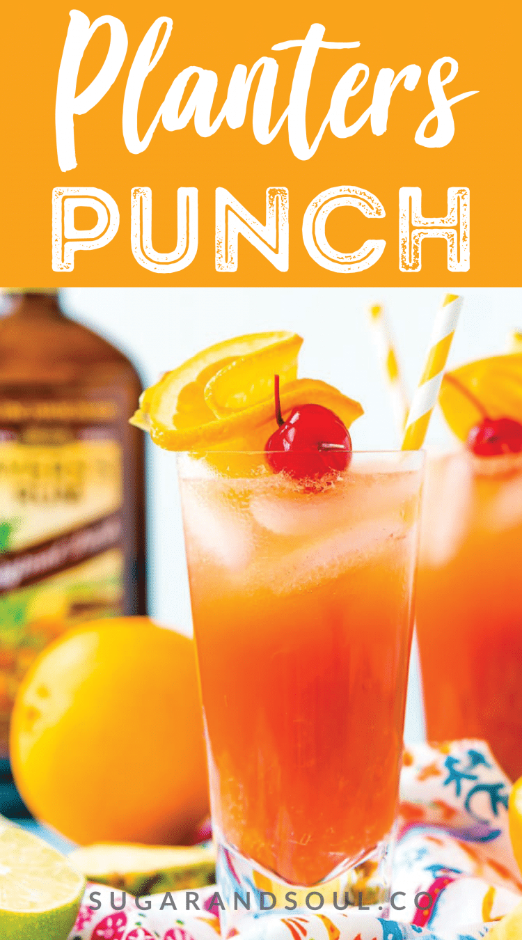 Planter’s Punch is a fruity cocktail that’s spiked with rum. Made with orange and pineapple juices, a splash of lime, grenadine, and dark or spiced rum, this tropical mixed drink is dangerously delicious!