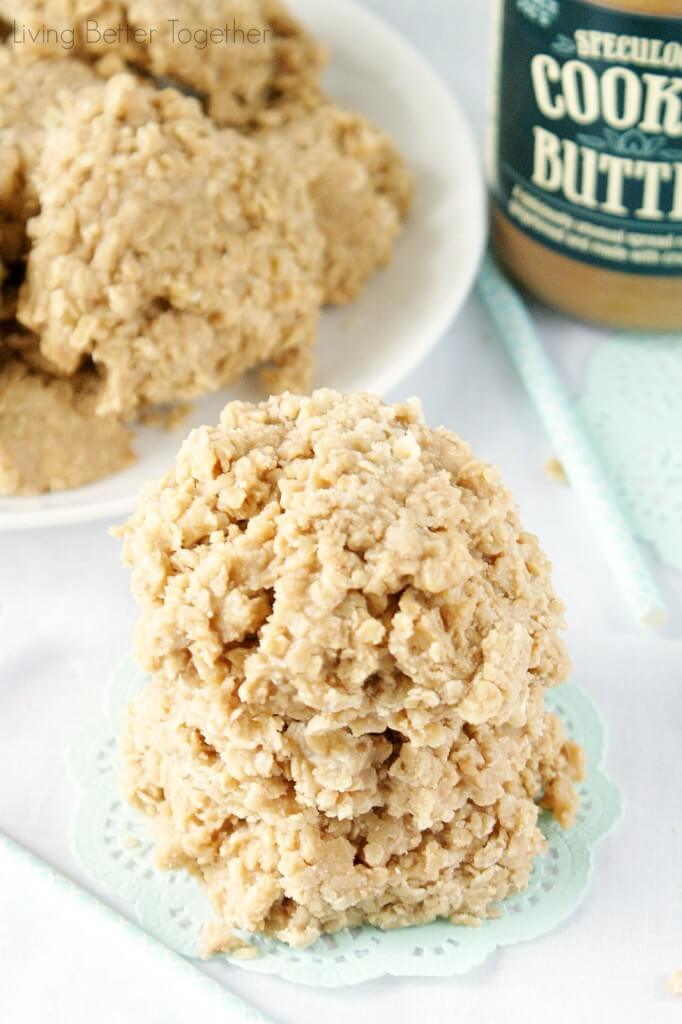 These Cookie Butter No Bake Cookies are a fun twist on the classic recipe we all grew up with! 