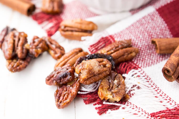 How To Candy Pecans - The Easy Way! These Candied Pecans are a delicious addition to any fall dish. They're perfect on sweet potatoes, pumpkin pies, they also make a lovely addition to salads and yogurt. Or, just eat them straight up!