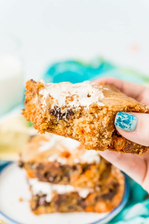 Peanut Butter Fluff Blondies Recipe Sugar & Soul