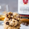 Bourbon Toffee Brown Butter Chocolate Chip Cookies are soft and chewy chocolate chip cookies laced with toffee, bourbon, and nutty brown butter accents.
