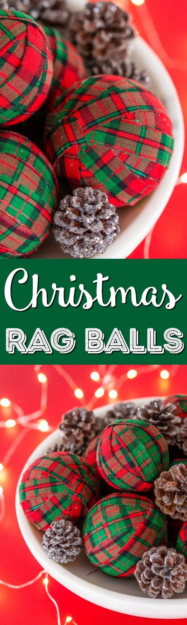 These DIY Holiday Rag Balls are a simple way to add a bit of holiday charm to your home. This craft project is super easy to make with just 4 materials! Makes great ornaments and party favors too!