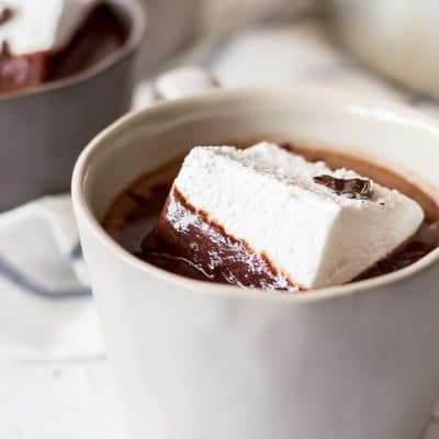 Homemade Marshmallows are the perfect way to dress up rich hot chocolate during the winter months. Package them up as gifts, or dip them in caramel and chocolate at the fondue bar!