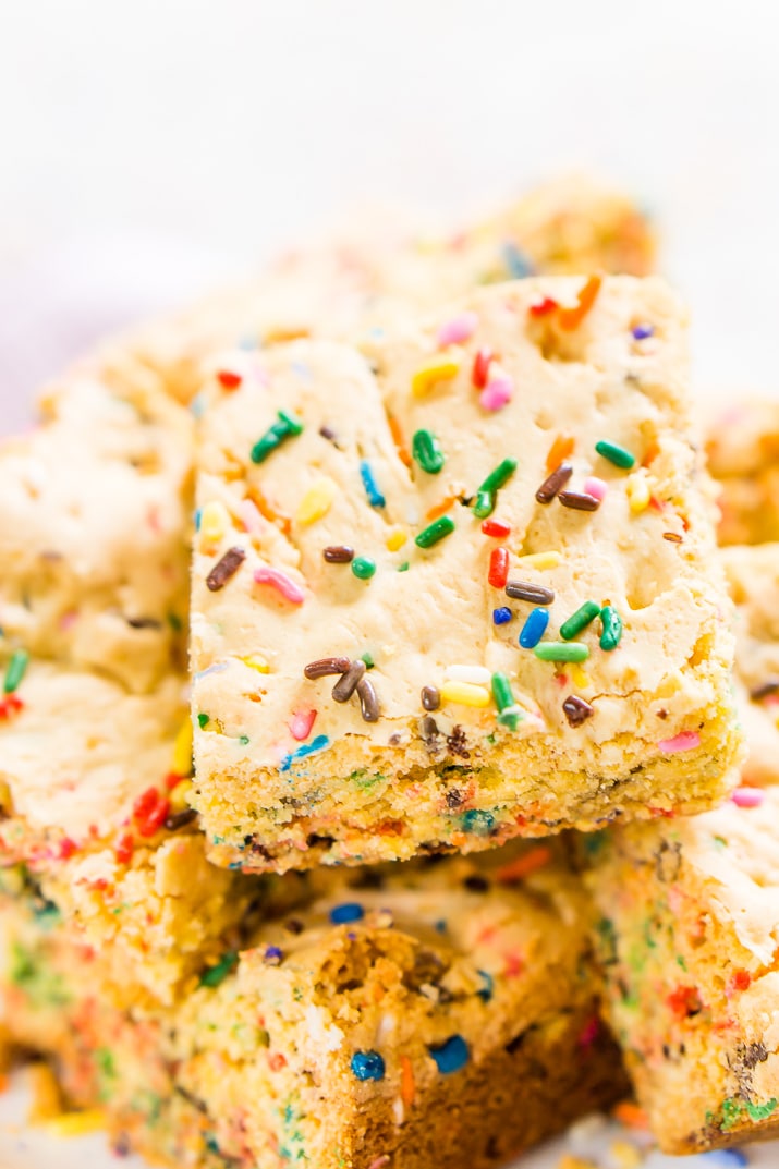 Birthday Cake Blondies Sugar and Soul