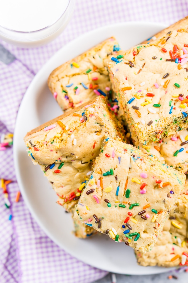 Birthday Cake Blondies Sugar and Soul