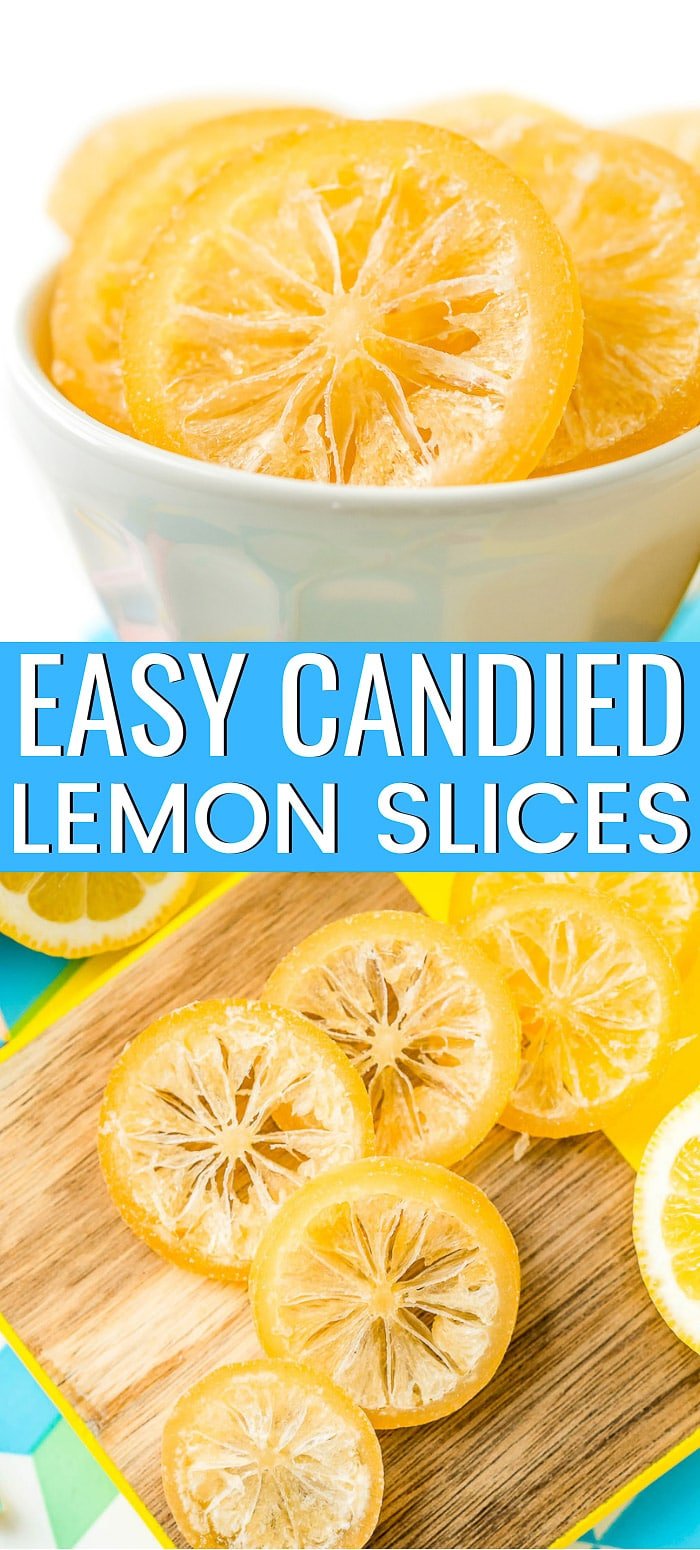 Candied Lemons are easily made at home on the stove and make beautiful toppings to cakes, pies, and more. You can also eat them plain! via @sugarandsoulco