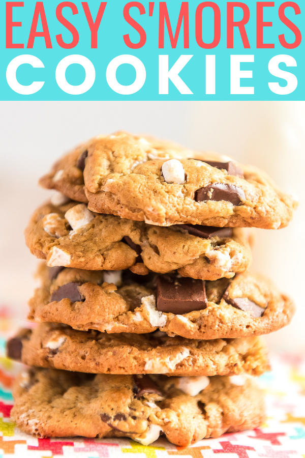 S'mores Cookies combine the flavors of marshmallows, chocolate, and graham crackers for a deliciously sweet cookie reminiscent of the classic summer treat!