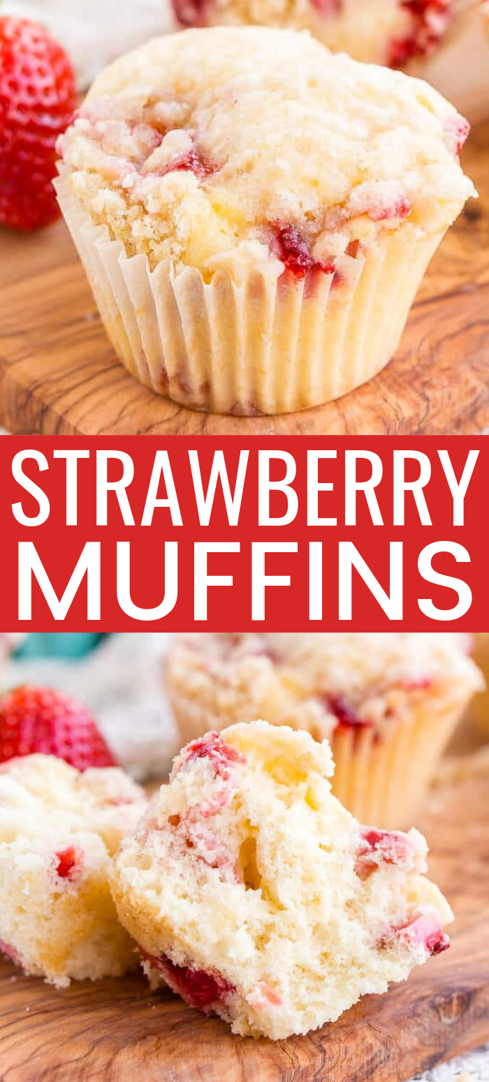 These Strawberry Coffee Cake Muffins are made with sweet fresh berries and buttermilk and topped with a delicious sugar and butter crumble!

 via @sugarandsoulco