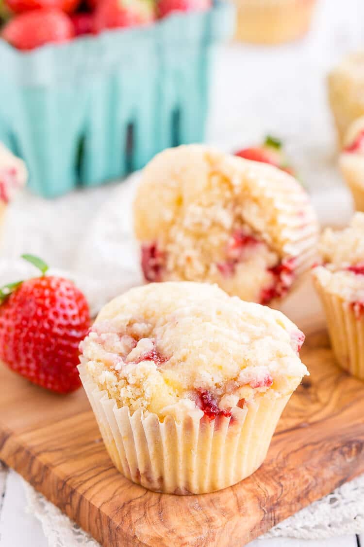 Strawberry Coffee Cake Muffins