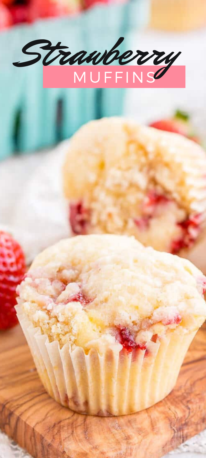 These Strawberry Coffee Cake Muffins are made with sweet fresh berries and buttermilk and topped with a delicious sugar and butter crumble!

 via @sugarandsoulco