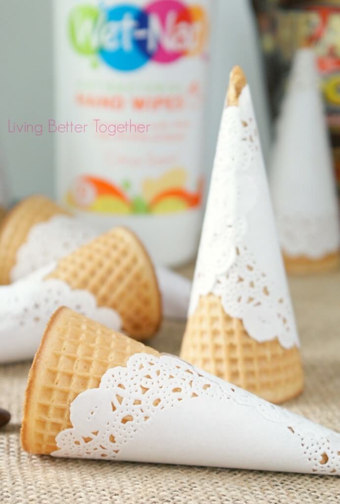 Doily Wrapped Ice Cream Cones | Living Better Together #PMedia #ad #showusyourmess