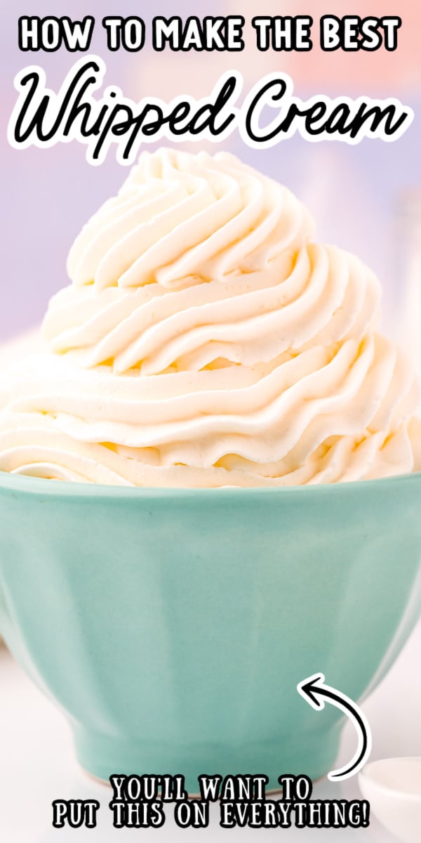 The ultimate guide for how to make Perfect Homemade Whipped Cream at home! I'm sharing all my tips and tricks for light, fluffy, and creamy peaks you'll want to serve with every dessert! via @sugarandsoulco