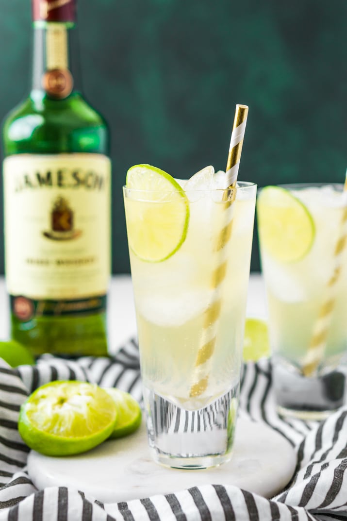 Irish Mule Drink Recipe made with Jameson Whiskey, Lime Juice, and Ginger Beer.