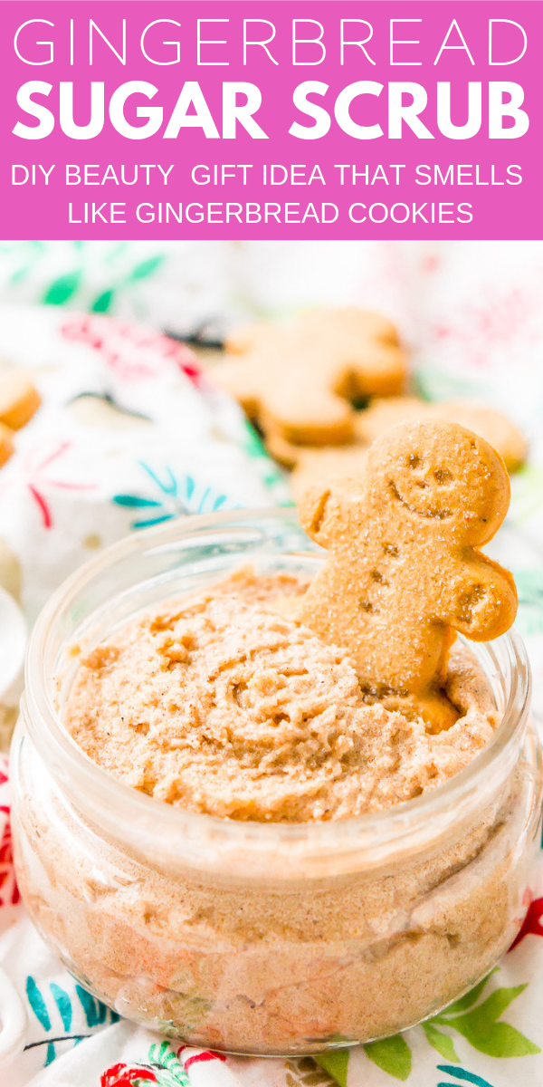 Treat your skin to a holiday treat with this Whipped Gingerbread Sugar Scrub! Everything you need is already in your pantry making it the perfect last-minute gift! via @sugarandsoulco