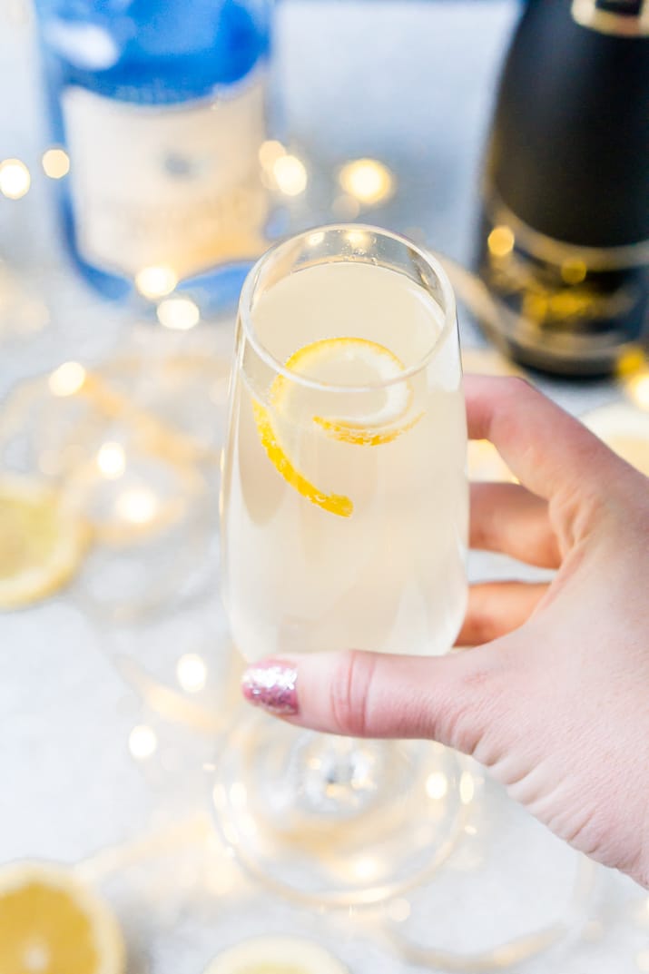 French 75 - Lemon, gin, and champagne cocktail