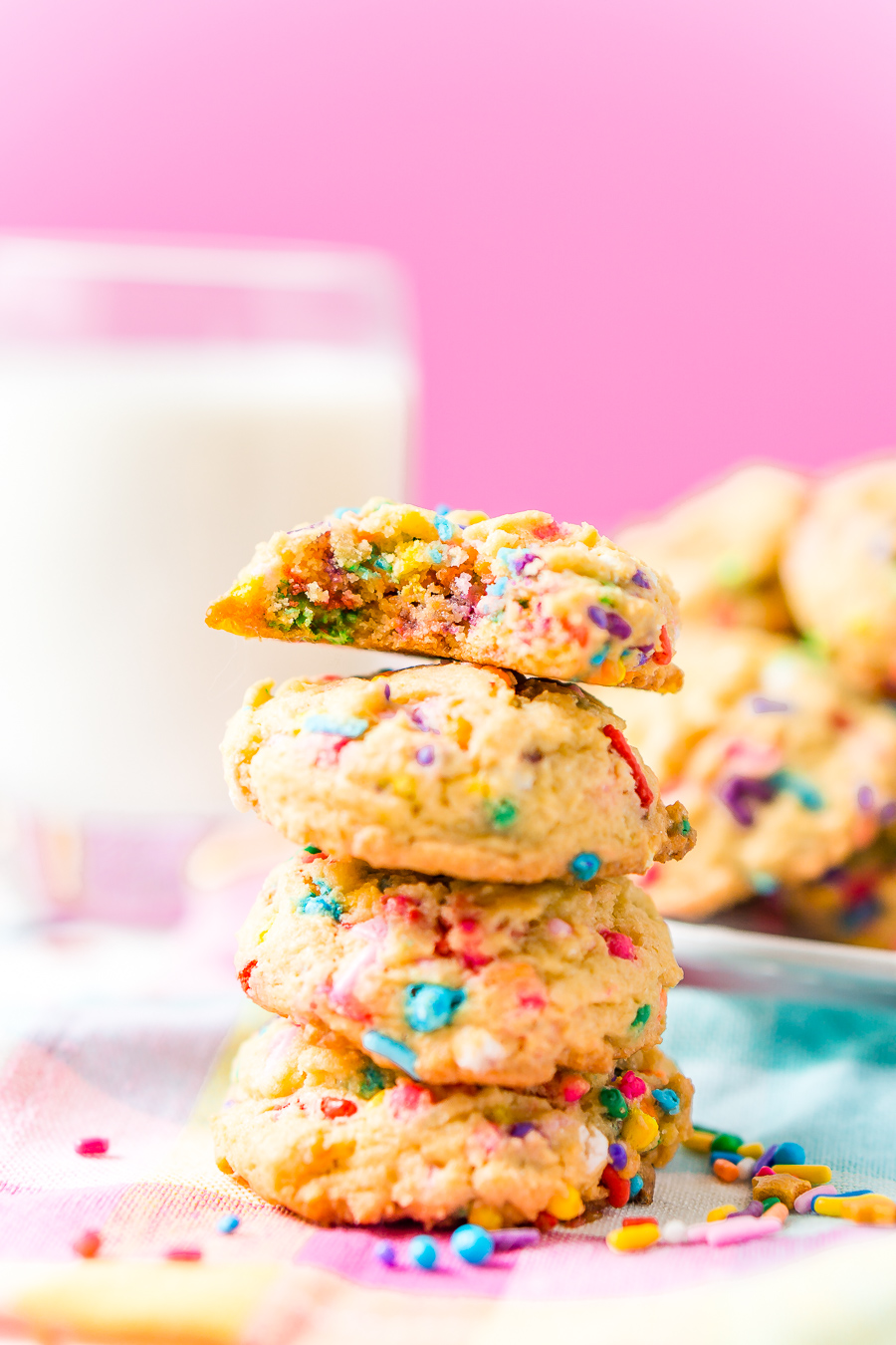 These Birthday Cake Pudding Cookies are sweet, chewy and loaded up with sprinkles. Tempting vanilla makes them the perfect alternative to cake, or you know, have both! I did!