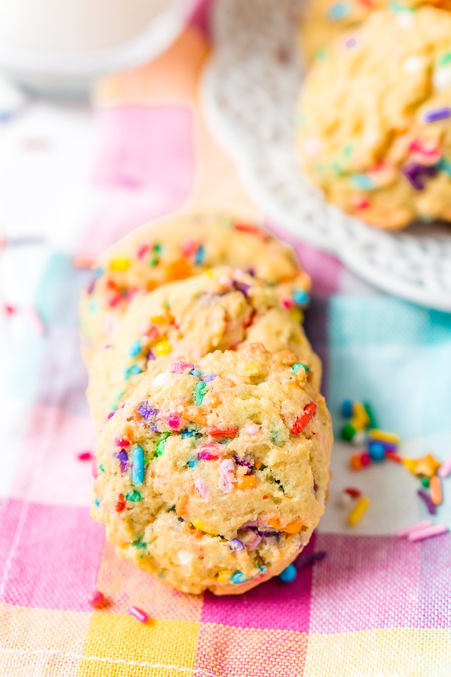 These Birthday Cake Pudding Cookies are sweet, chewy and loaded up with sprinkles. Tempting vanilla makes them the perfect alternative to cake, or you know, have both! I did!