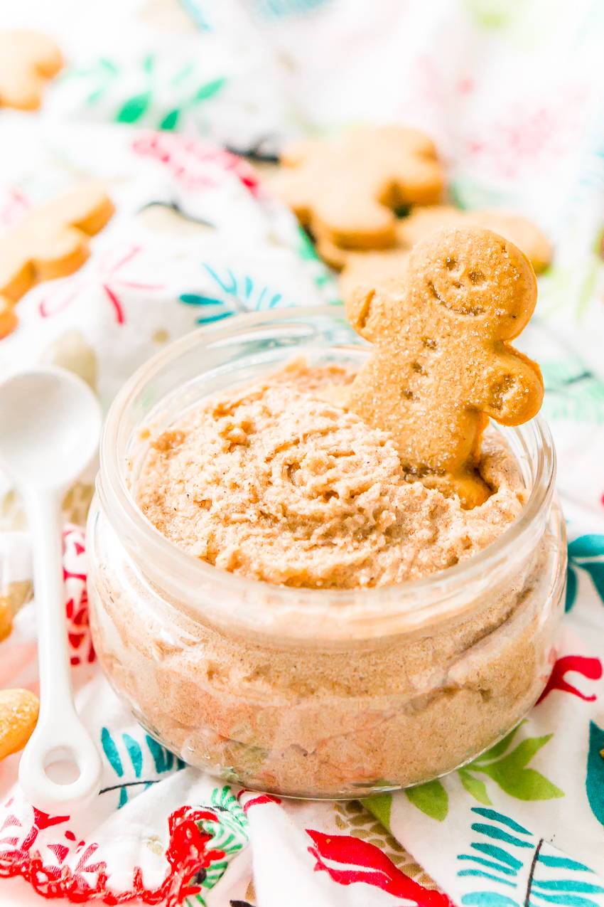 Treat your skin to a holiday treat with this Whipped Gingerbread Sugar Scrub! Everything you need is already in your pantry making it the perfect last-minute gift!