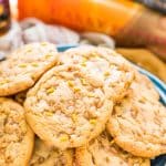 These Harry Potter inspired Butterbeer Cookies are a sweet old-fashioned blend of vanilla and butterscotch loaded up with toffee bits. Baked to perfection with a soft chewy center and lightly crisp edges, they won't last long!