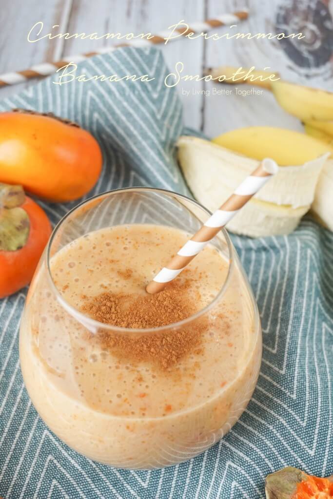 This Cinnamon Persimmon Banana Smoothie is a healthy and flavorful blend of sweet fruit and cinnamon and it's only 2 Weight Watchers PointsPlus! A perfect breakfast smoothie to kick off and new and better you!