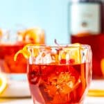 This Boulevardier is an Americanized version of the classic Negroni Cocktail, trading in the gin for rye whiskey. It's a simple and sophisticated drink made with whiskey, Campari, and sweet vermouth served on the rocks.