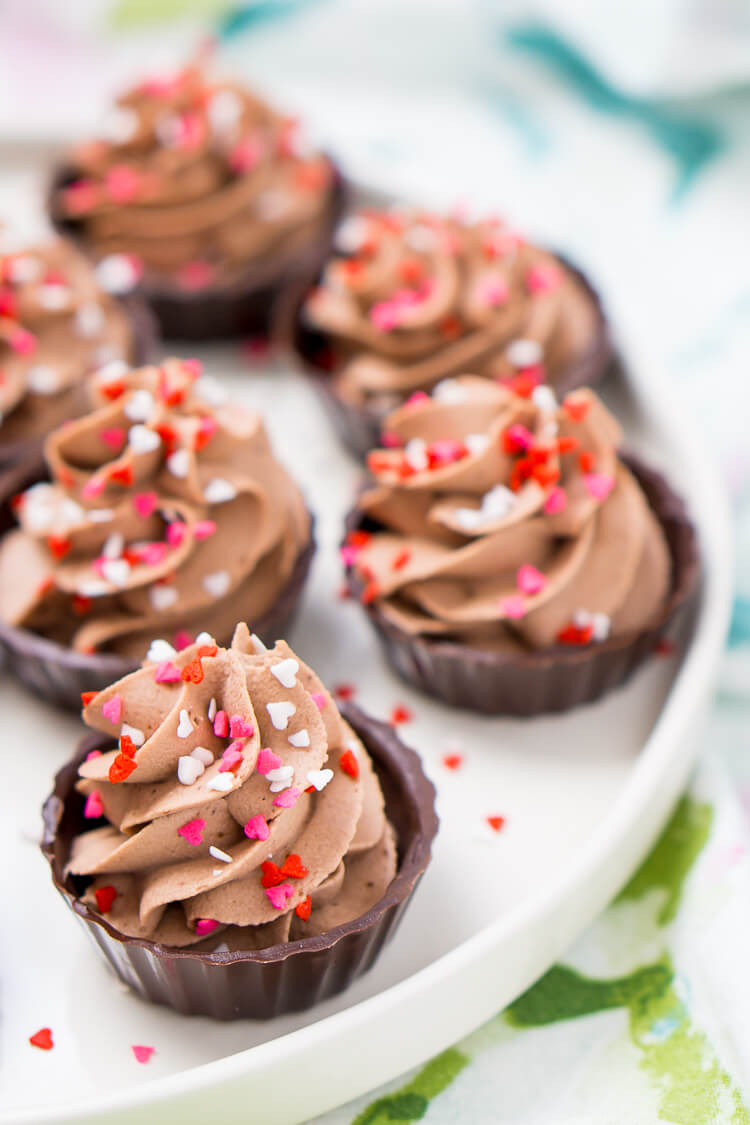 These 4-Ingredient Chocolate Mousse Cups are about as easy as it gets! They're ready in 10 minutes and there's no baking required which makes them a perfect last minute dessert!