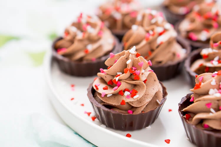 These 4-Ingredient Chocolate Mousse Cups are about as easy as it gets! They're ready in 10 minutes and there's no baking required which makes them a perfect last minute dessert!