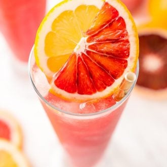 This Blood Orange Cocktail made with blood oranges, gin, lemon juice, citrus bitters, Cointreau, and ice. It's a sexy, fun, and tasty pink drink I call a Citrus Tango!