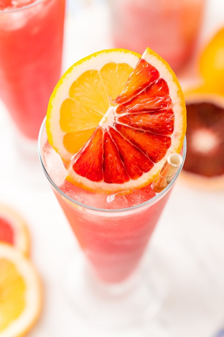 Overhead shot of Blood Orange Cocktail