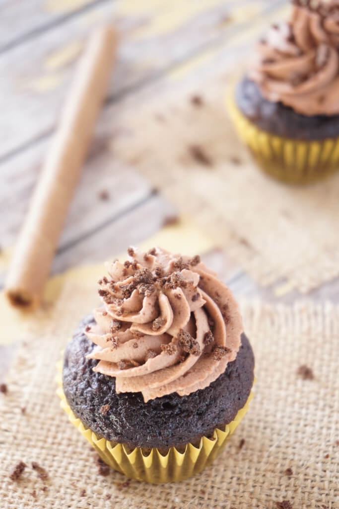 These Mocha Cupcakes are rich and chocolaty with a hint of coffee thanks to the Whipped Mocha Frosting they're topped with.