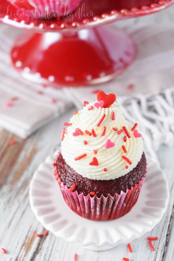 These 5-Ingredient Red Velvet Cupcakes are so easy to make, with a 2-ingredient red velvet base and a 3-ingredient cheesecake frosting, what's not to love! Whip them up for your Valentine in no time!