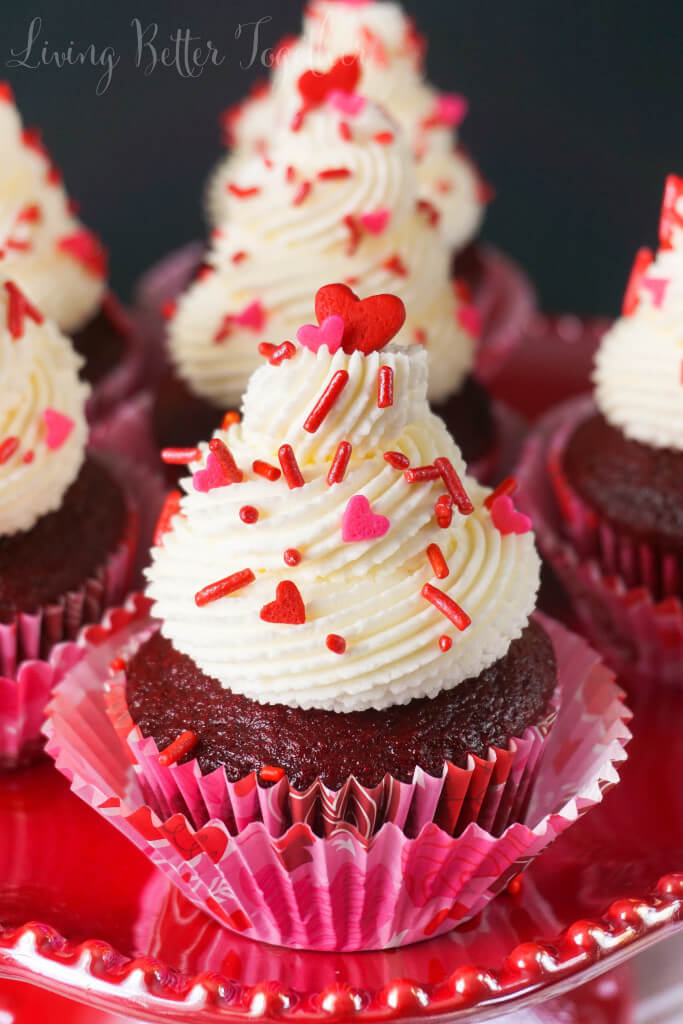 These 5-Ingredient Red Velvet Cupcakes are so easy to make, with a 2-ingredient red velvet base and a 3-ingredient cheesecake frosting, what's not to love! Whip them up for your Valentine in no time!