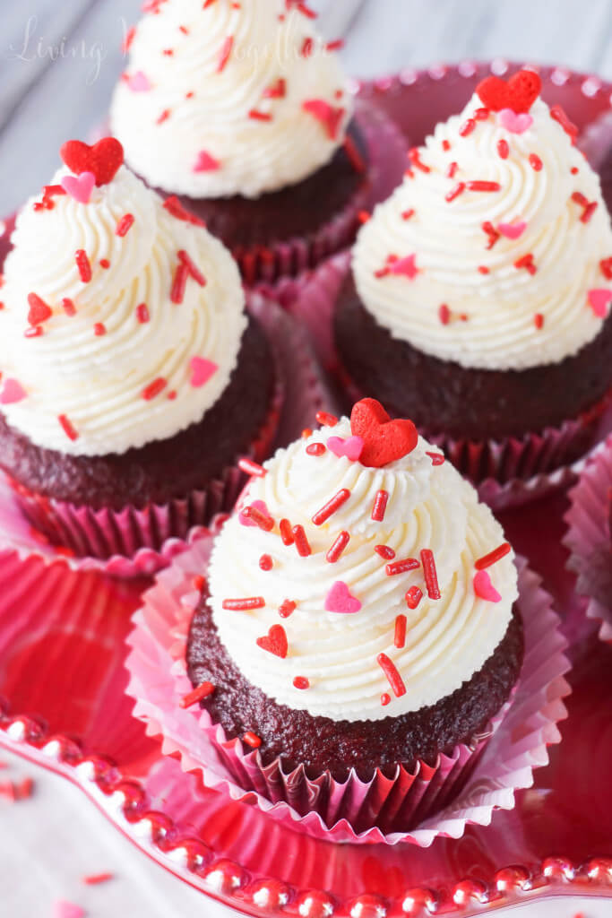 These 5-Ingredient Red Velvet Cupcakes are so easy to make, with a 2-ingredient red velvet base and a 3-ingredient cheesecake frosting, what's not to love! Whip them up for your Valentine in no time!