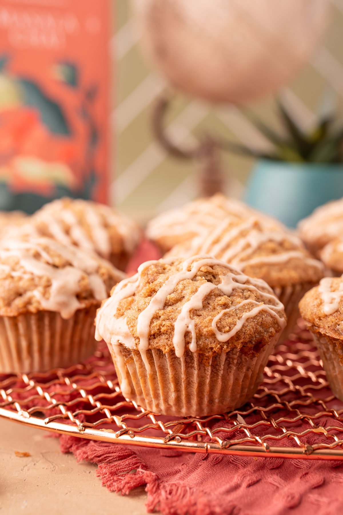 Vanilla Chair Muffins on a copper wire rack.