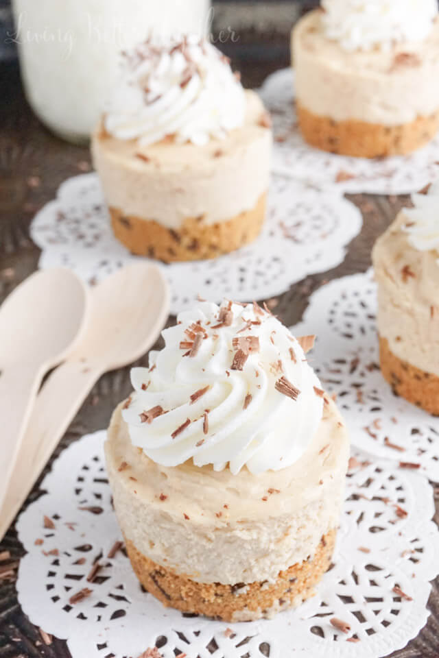 This Easy Peanut Butter Cheesecake is creamy and rich with a sweet graham cracker crust and classic whipped cream. Plus you can make a big one or mini ones!