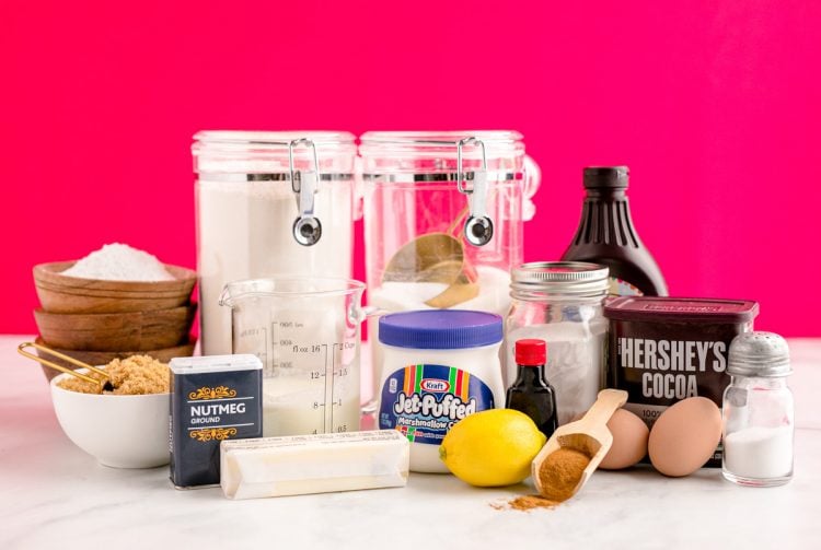 Ingredients used to make whoopie pies.