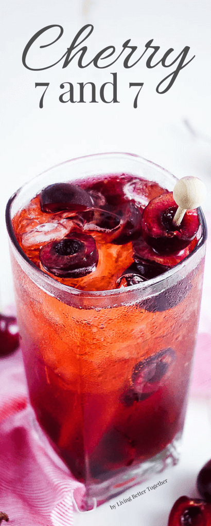 This Cherry 7 and 7 is a fun summer twist on the classic whiskey cocktail!