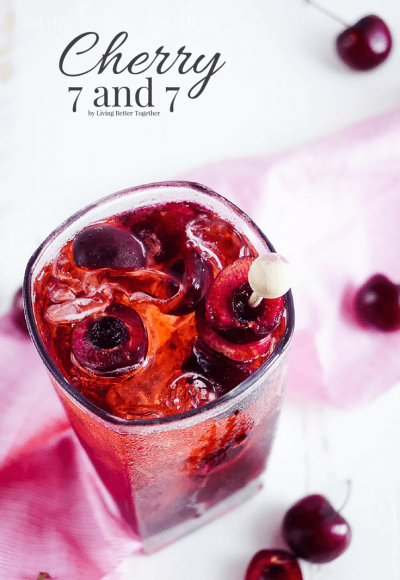 This Cherry 7 and 7 is a fun summer twist on the classic whiskey cocktail!