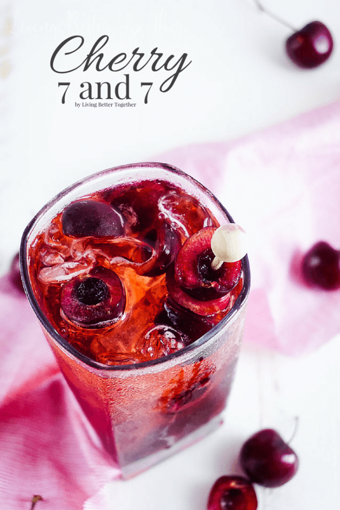 This Cherry 7 and 7 is a fun summer twist on the classic whiskey cocktail!