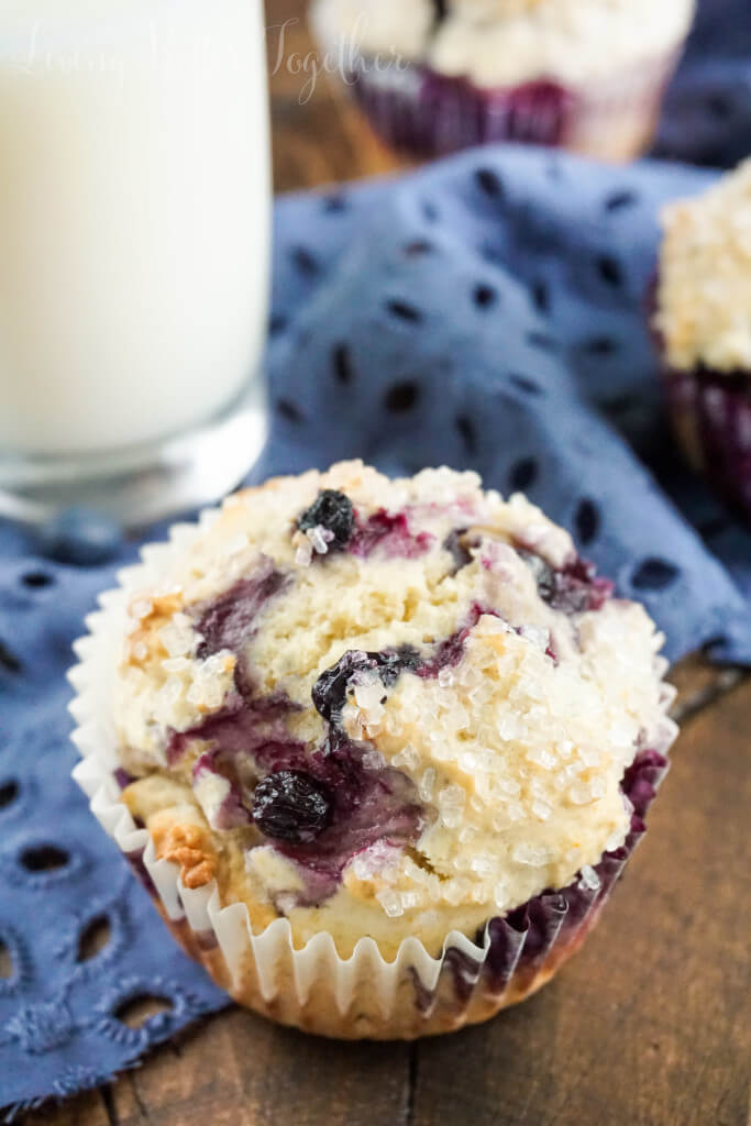 These simple and old fashioned Blueberry Buttermilk Donut Muffins are lightly sweet and bursting with fresh blueberries and a touch of nutmeg!