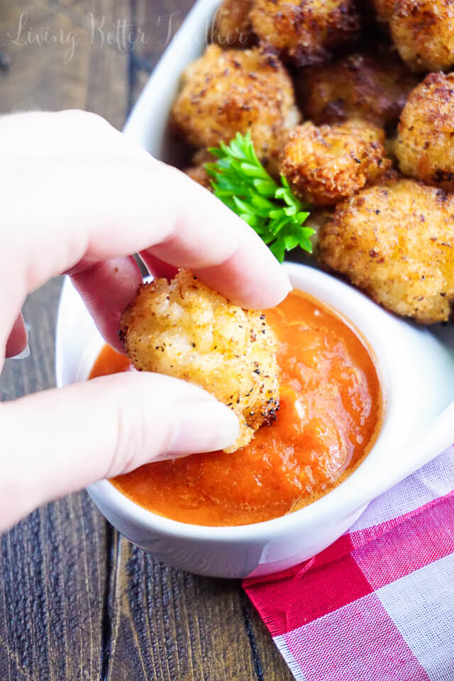 Fried Risotto Bites with Roasted Red Pepper Sauce Sugar & Soul