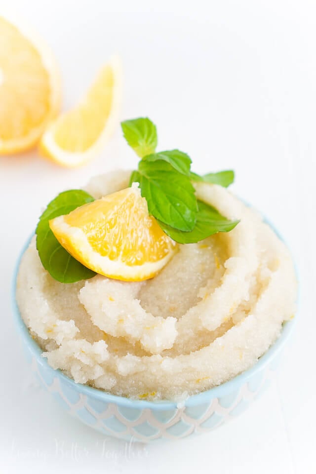 This Orange Mint Sugar Scrub will leave your skin feeling bright and rejuvenated! Whip it up in minutes for yourself or as a great homemade gift!