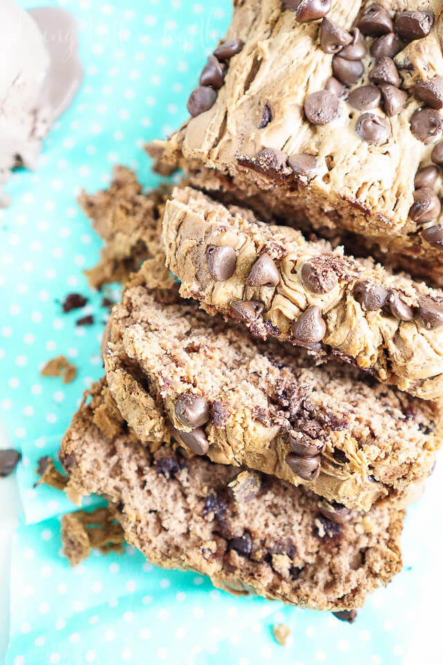 This Peanut Butter & Chocolate Ice Cream Bread is a sweet dessert made with just 5 simple ingredients.