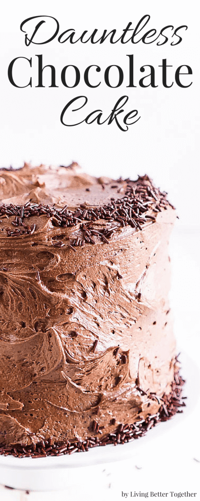 This Dauntless Chocolate Cake was inspired by the Divergent Series and is also known as Black Magic Cake. Three layers of moist chocolate cake wrapped in The Best Chocolate Buttercream makes this one decadent dessert!