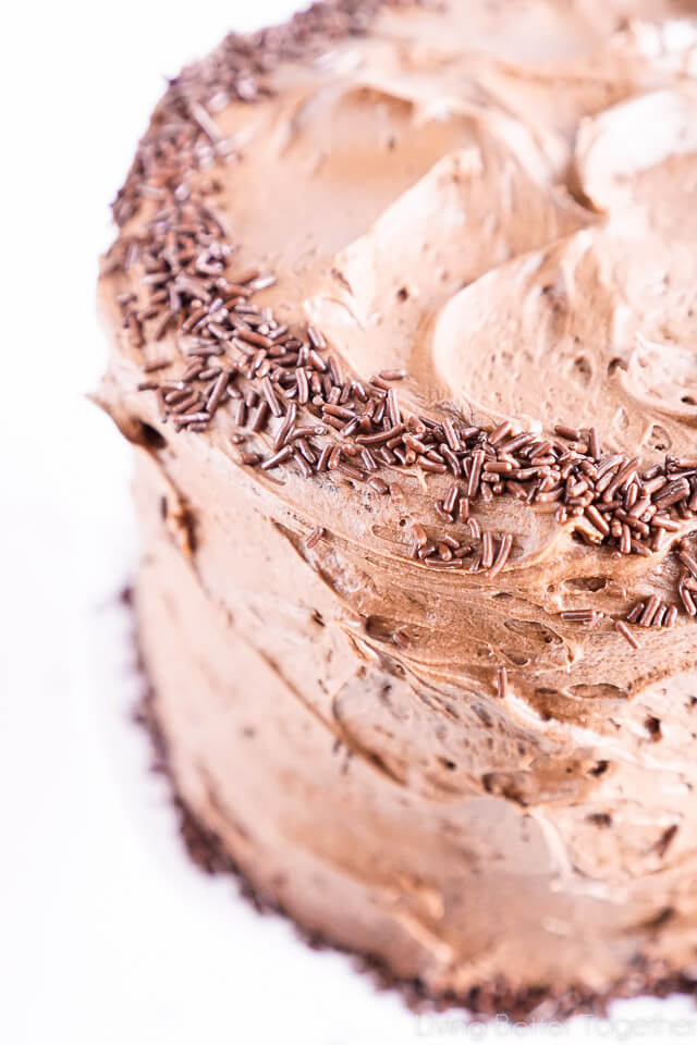 This Black Magic Chocolate Cake is three layers of moist chocolate cake wrapped in The Best Chocolate Buttercream makes this one decadent dessert!