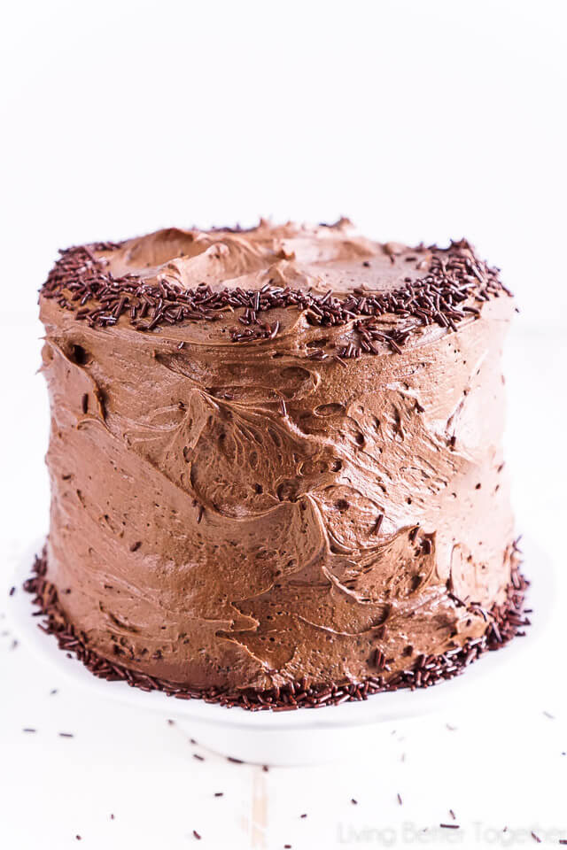 This Black Magic Chocolate Cake is three layers of moist chocolate cake wrapped in The Best Chocolate Buttercream makes this one decadent dessert!