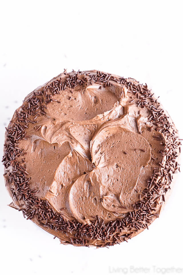 This Black Magic Chocolate Cake is three layers of moist chocolate cake wrapped in The Best Chocolate Buttercream makes this one decadent dessert!